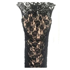 Black lace cocktail party dress